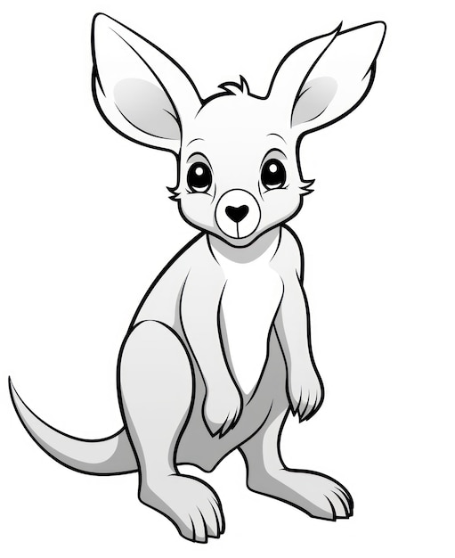 Premium ai image cute kangaroo coloring page with clean lines ai generated