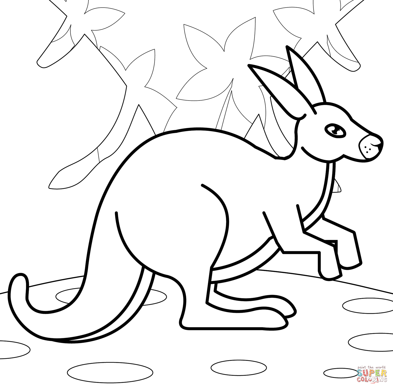 Kangaroo coloring page free printable coloring pages