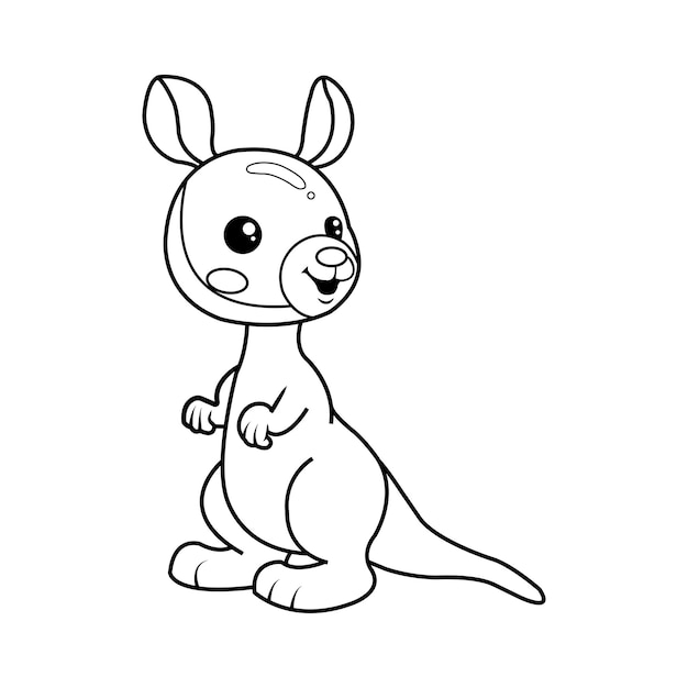 Premium vector kangaroo coloring page