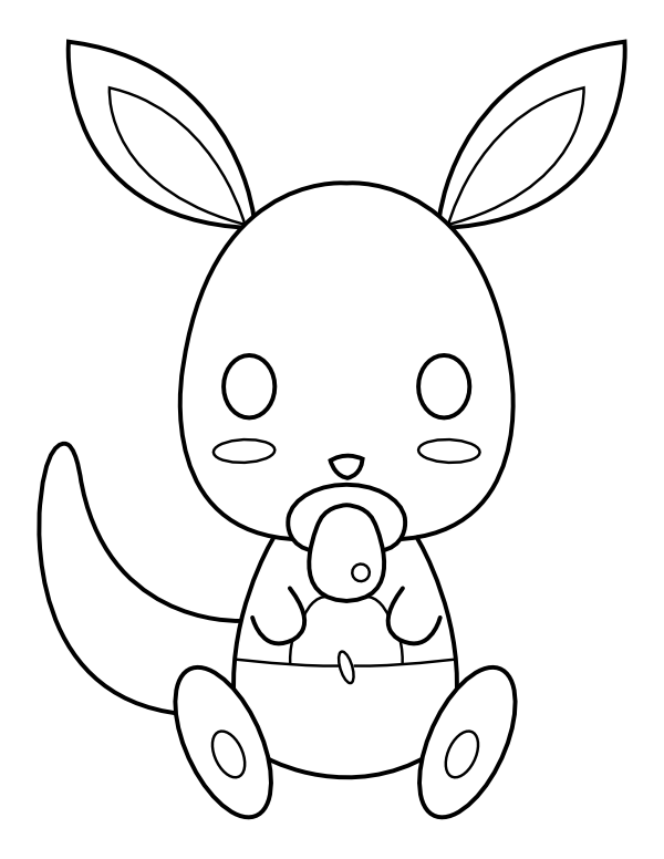 Printable baby kangaroo coloring page