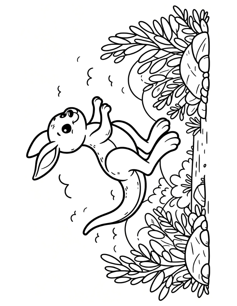 Free kangaroo coloring pages for kids