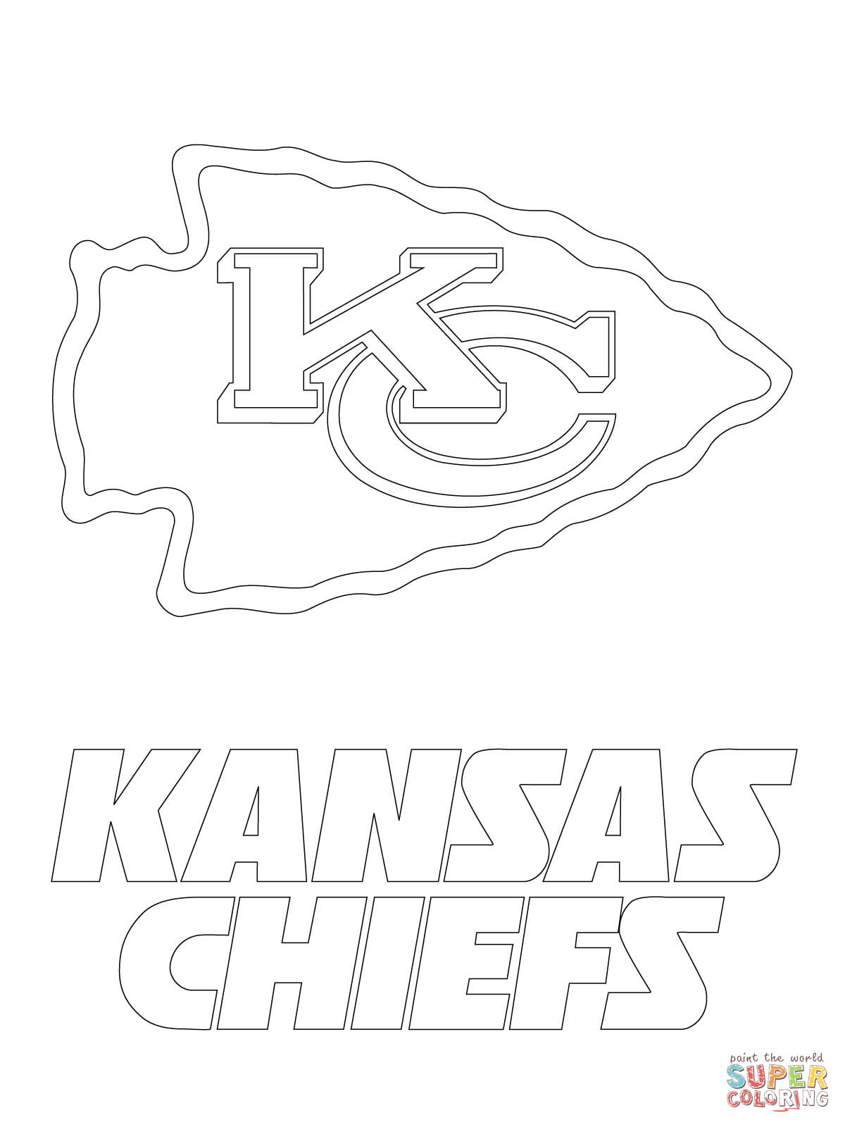 Kansas city chiefs logo coloring page free printable coloring pages