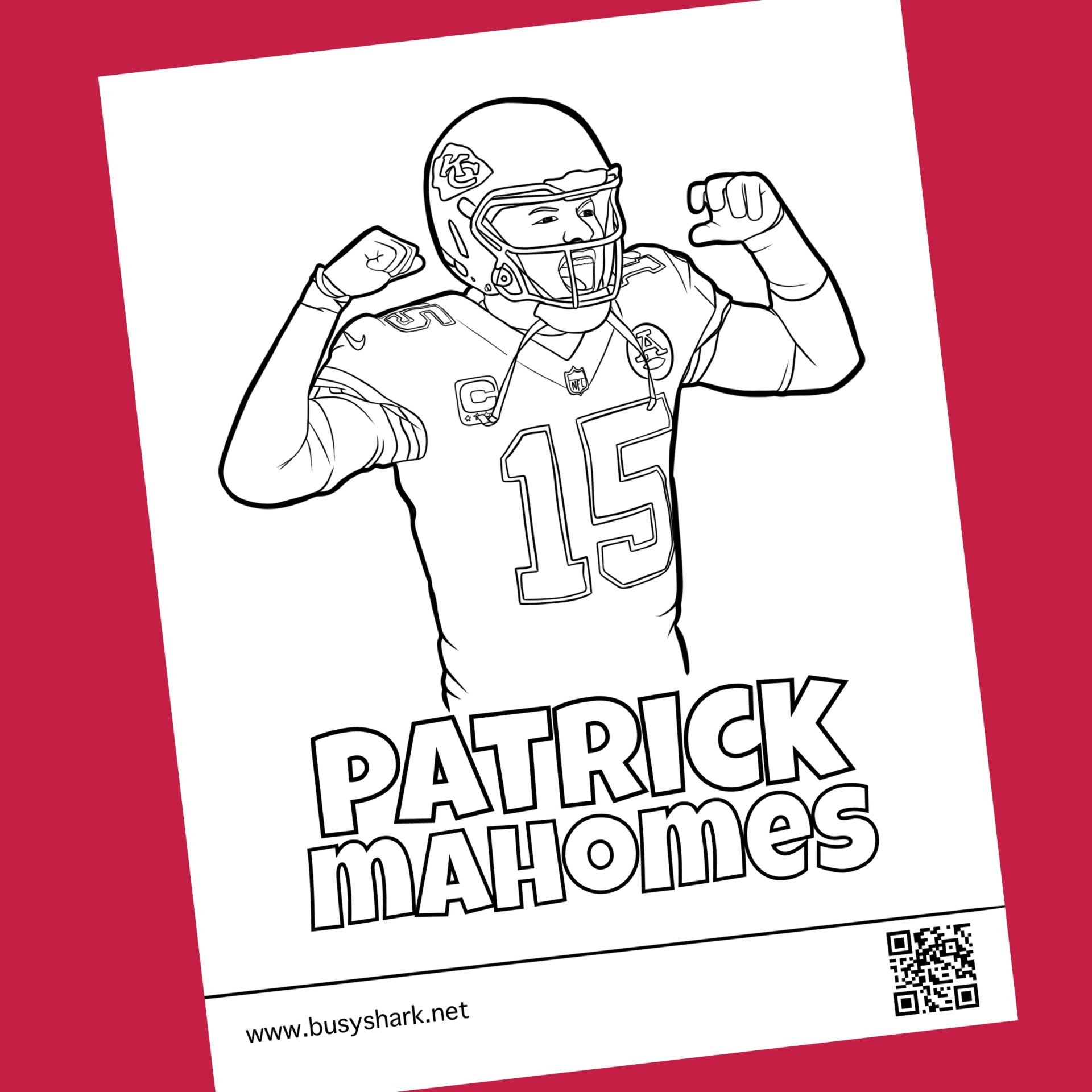 Patrick mahomes coloring page