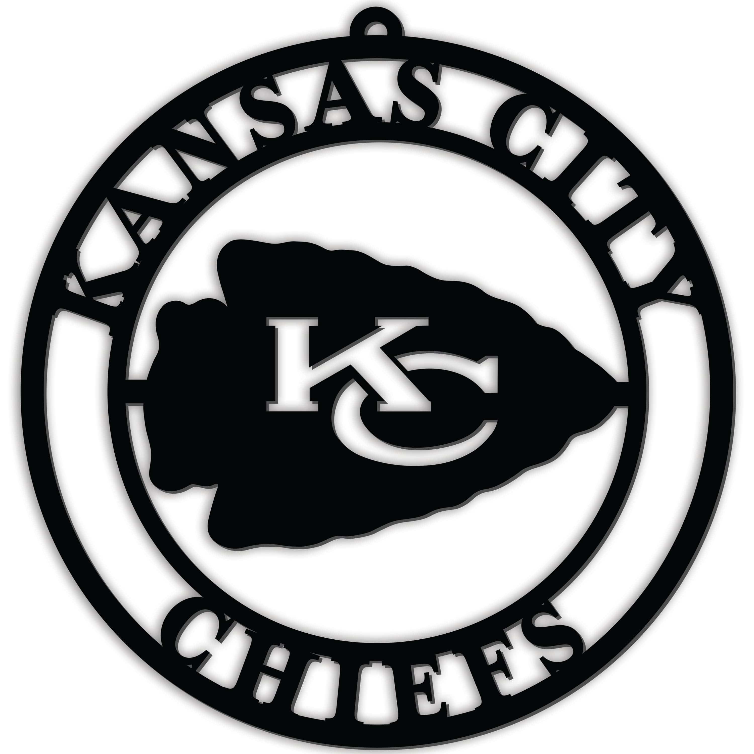 Kansas city chiefs silhouette logo cutout circle â fan creations ga