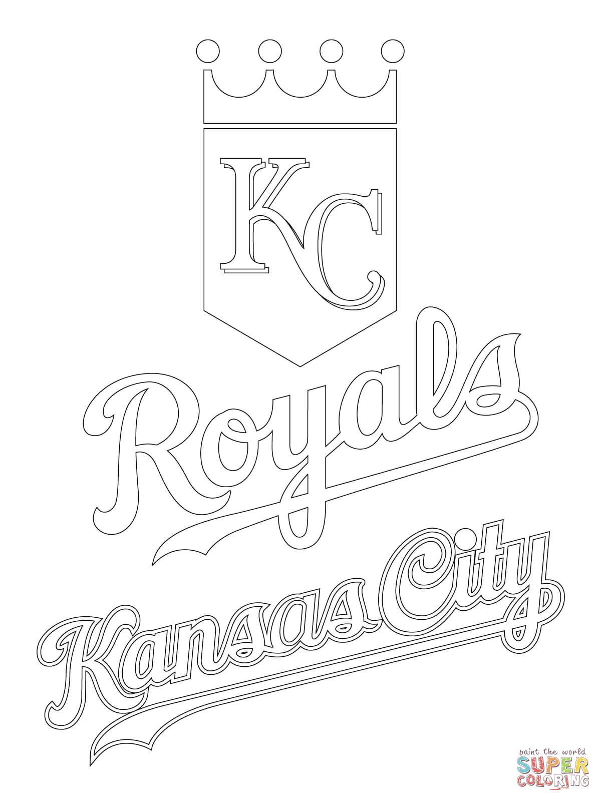 Kansas city royals logo coloring page free printable coloring pages