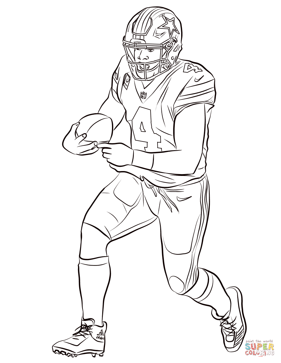 Dak prescott coloring page free printable coloring pages