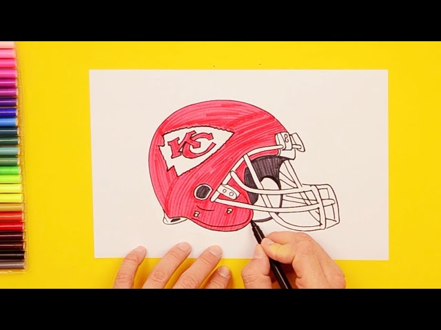 How to draw kansas city chiefs football helmet nfl