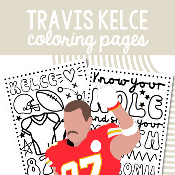 Travis kelce coloring pages kansas city chiefs by anniesnotebook