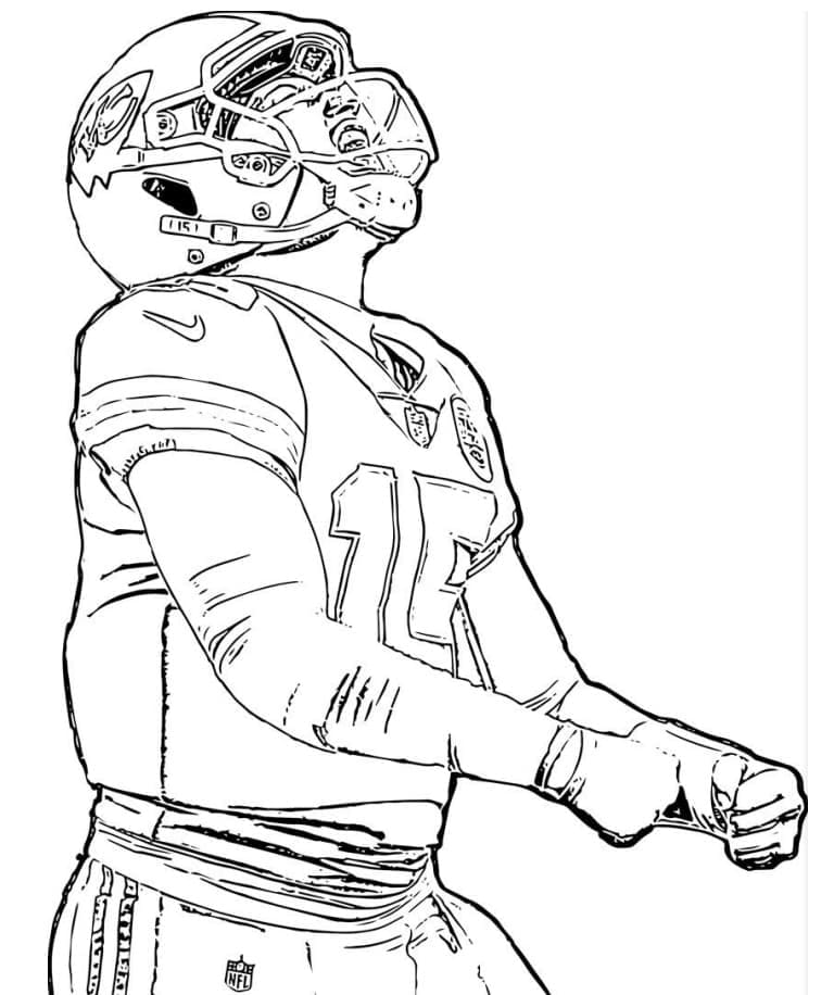 Kansas city chiefs patrick mahomes coloring page