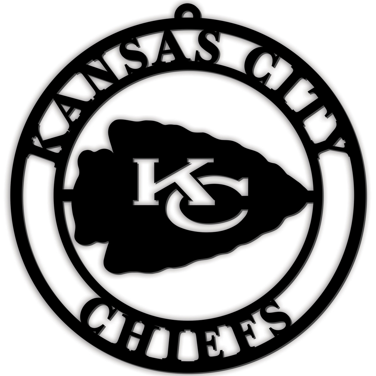 Kansas city chiefs silhouette logo cutout door hanger