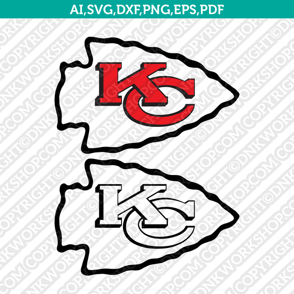 Kansas city chiefs logo svg cut file cricut clipart dxf eps png silhou â