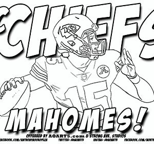 Patrick mahomes coloring pages printable for free download