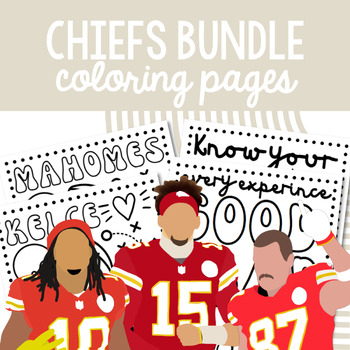 Chiefs coloring pages mahomes kelce pacheco by anniesnotebook