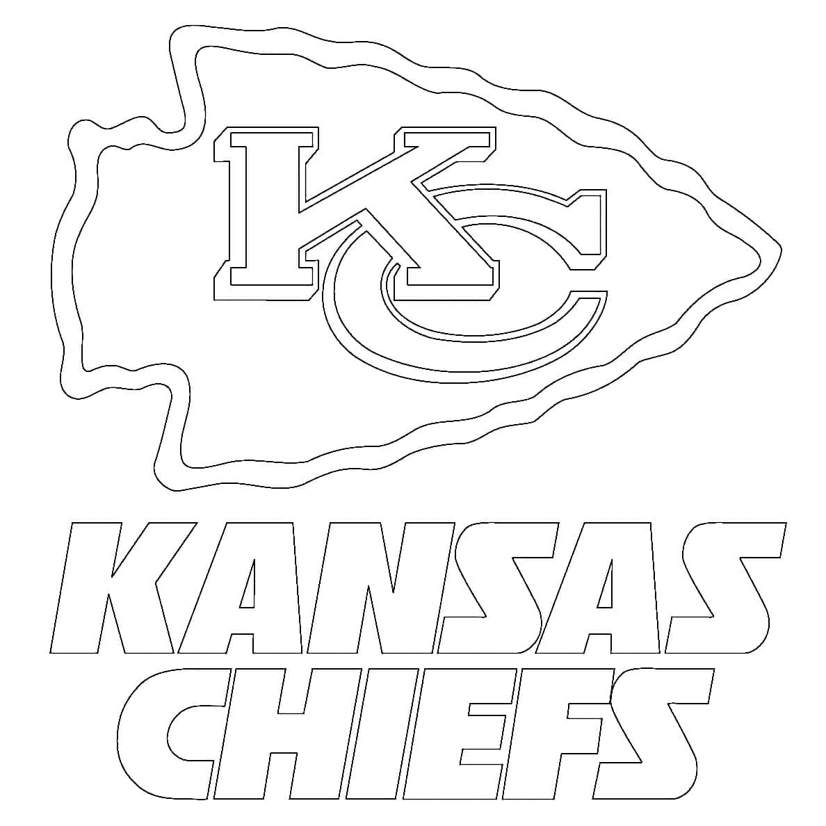 Kansas city chiefs logo image coloring page