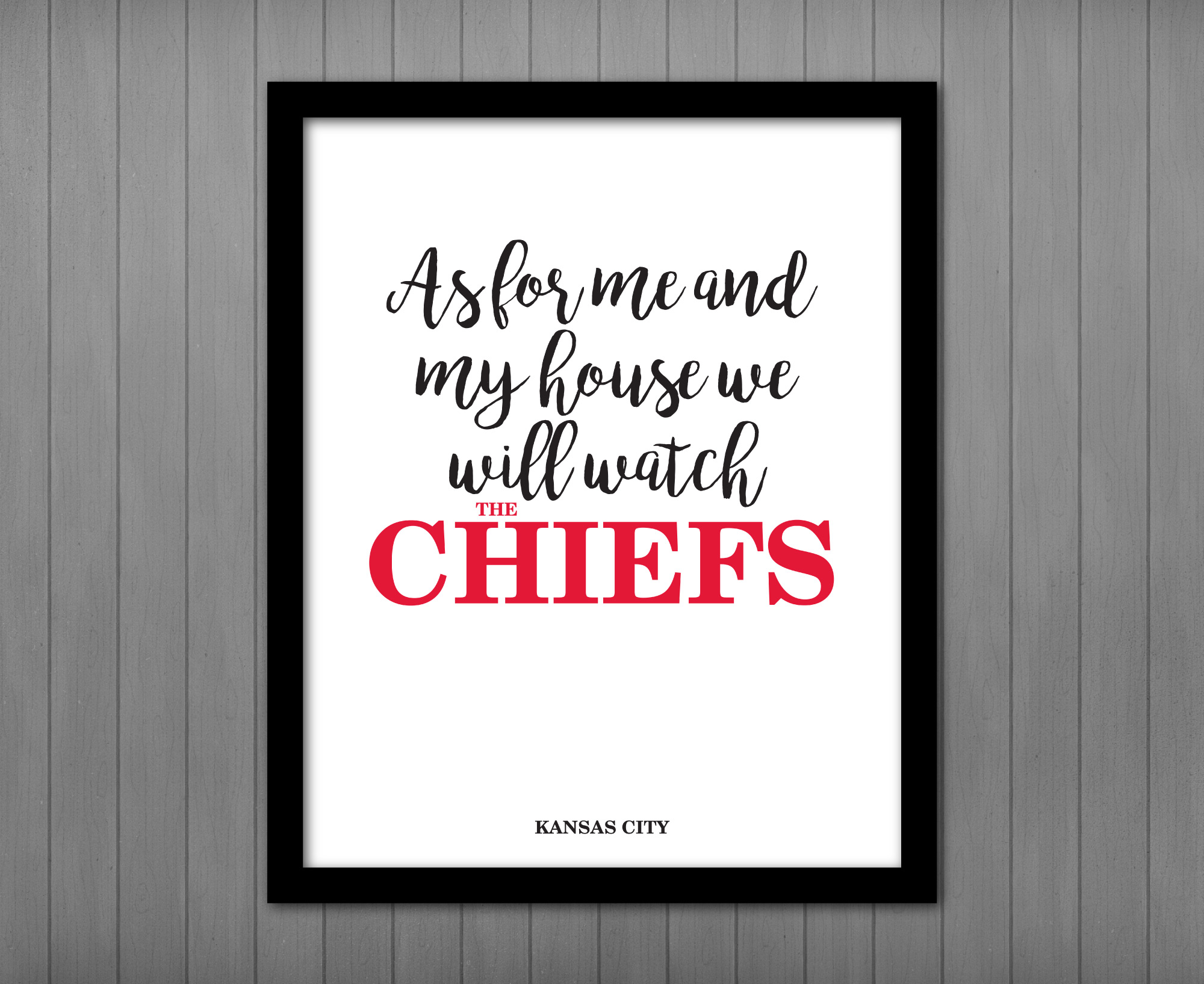 Kc chiefs house printable wall art football sunday party decor fun kansas city fan art â by cottonwood whispers