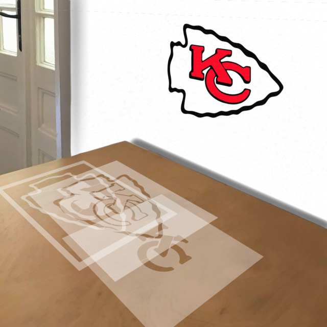 Chiefs stencil in layers