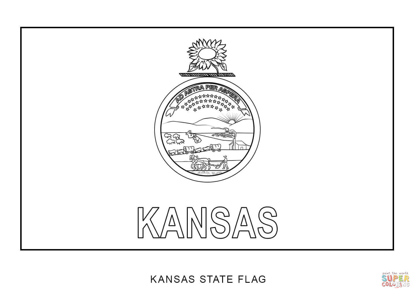 Flag of kansas coloring page free printable coloring pages