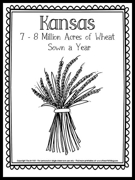 Kansas wheat coloring page free printable â the art kit