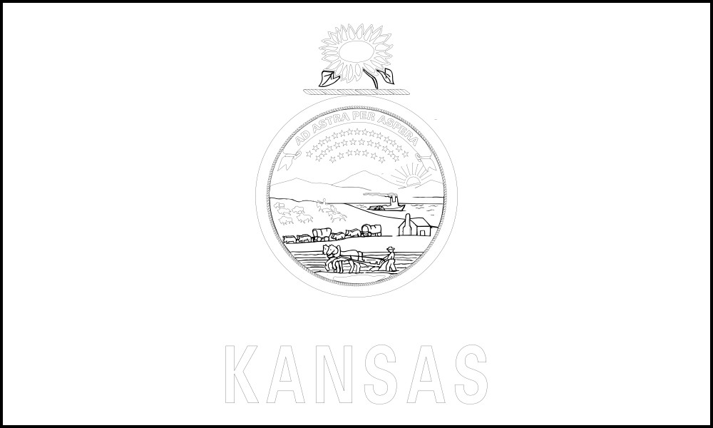 Free printable kansas state flag color book pages x