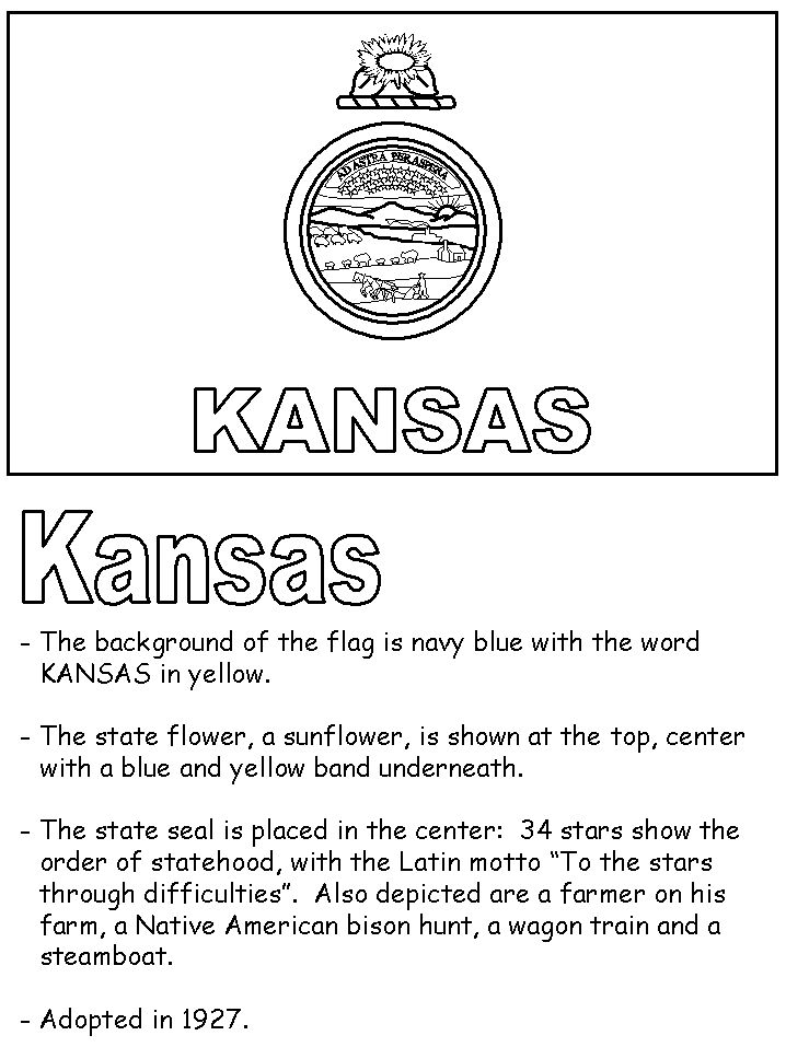 Kansas state flag kansas state flag kansas day flag coloring pages