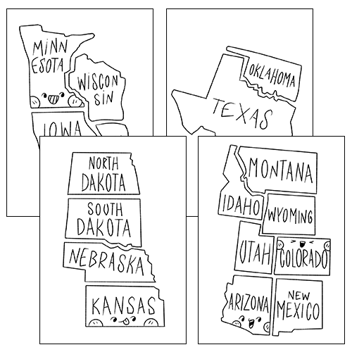 Us states coloring pages worksheet activities united states coloring pages made by teachers