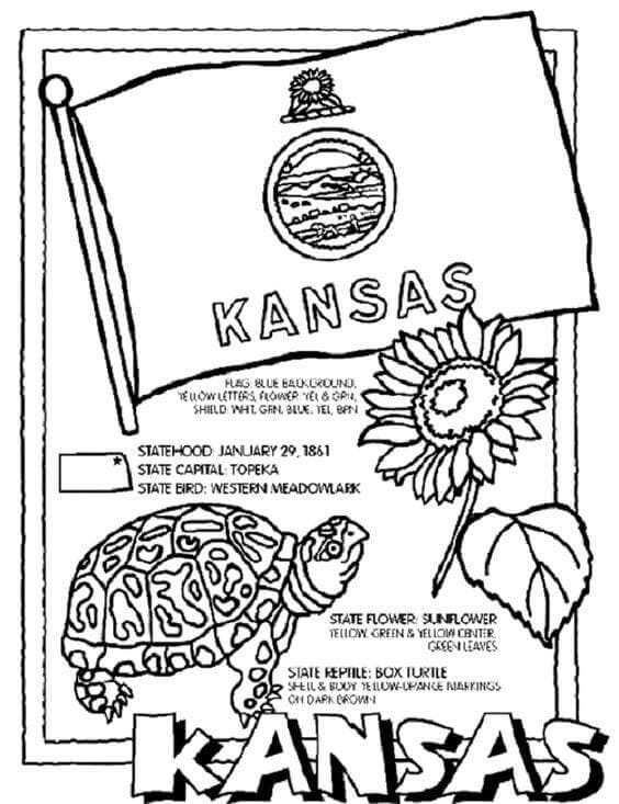 Printable kansas day coloring pages pdf