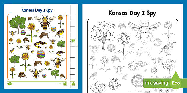 Kansas day i spy activity printable resource