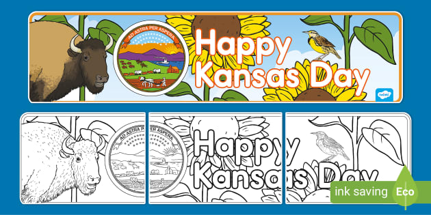 Kansas day banner printable classroom derations