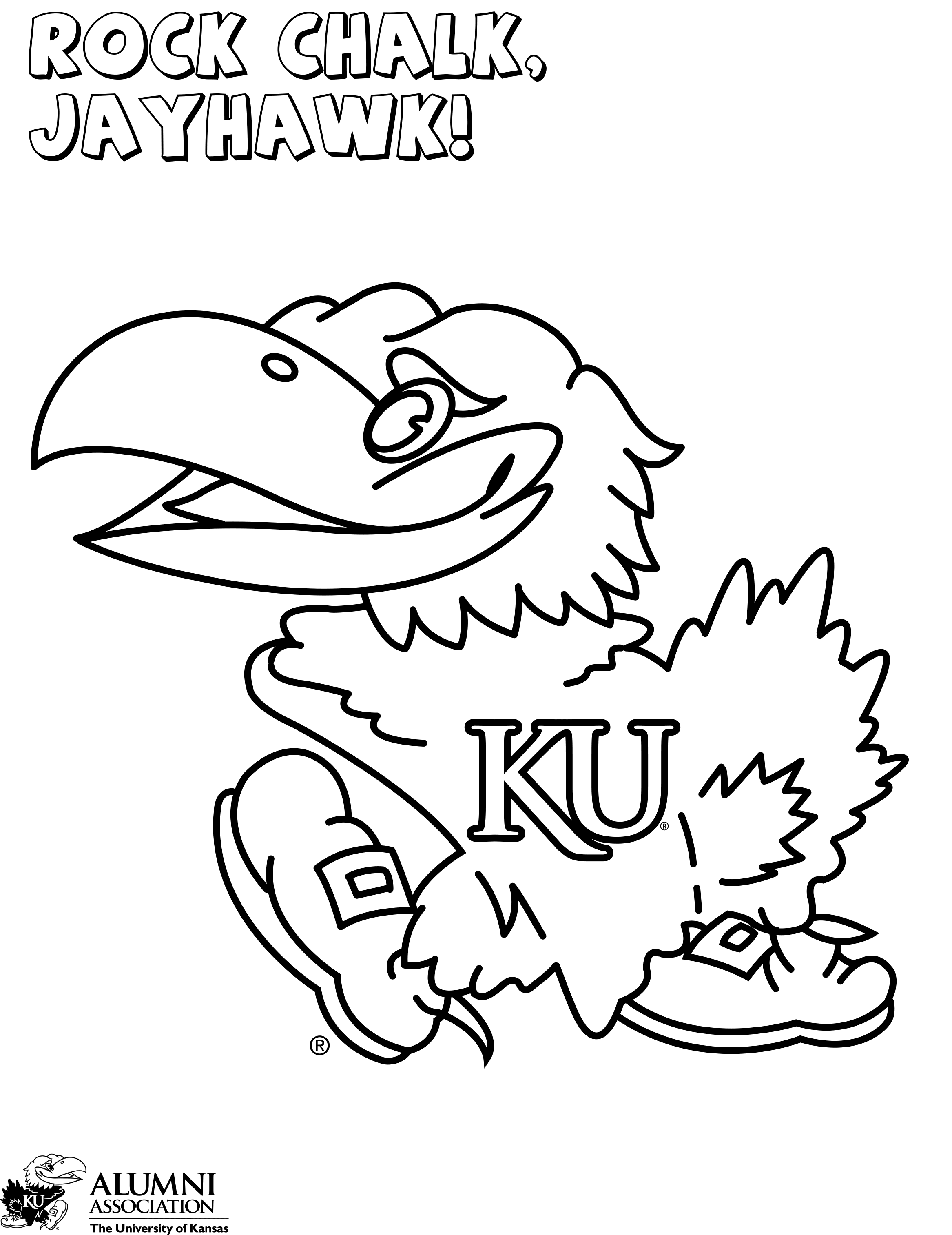 Download or print this amazing coloring page rock chalk jayhawk