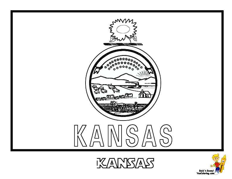 Kansas state flag coloring page