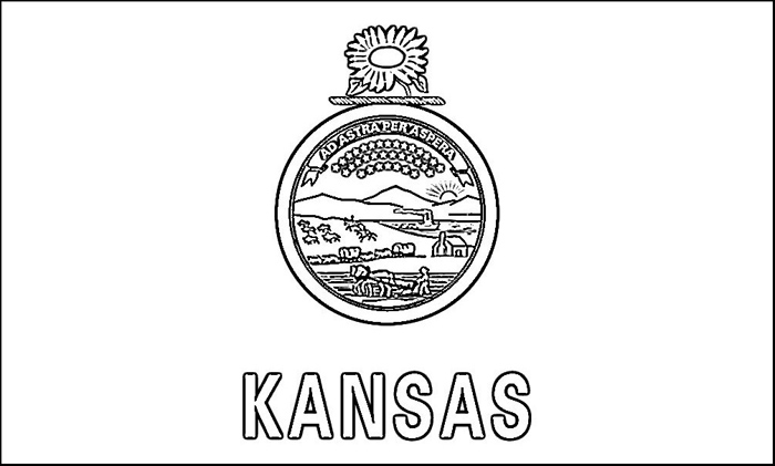 Kansas flag coloring page purple kitty