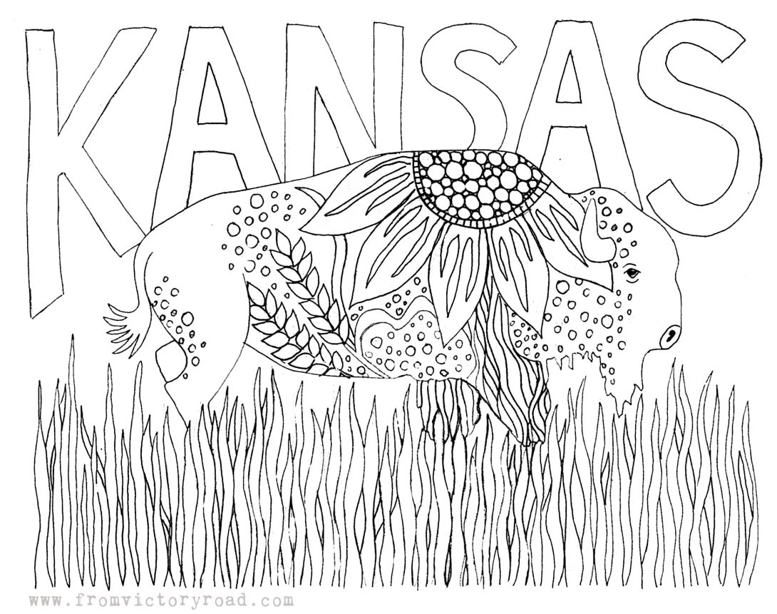 Free kansas coloring page wwwfromvictoryroad kansas day birthday coloring pages coloring pages