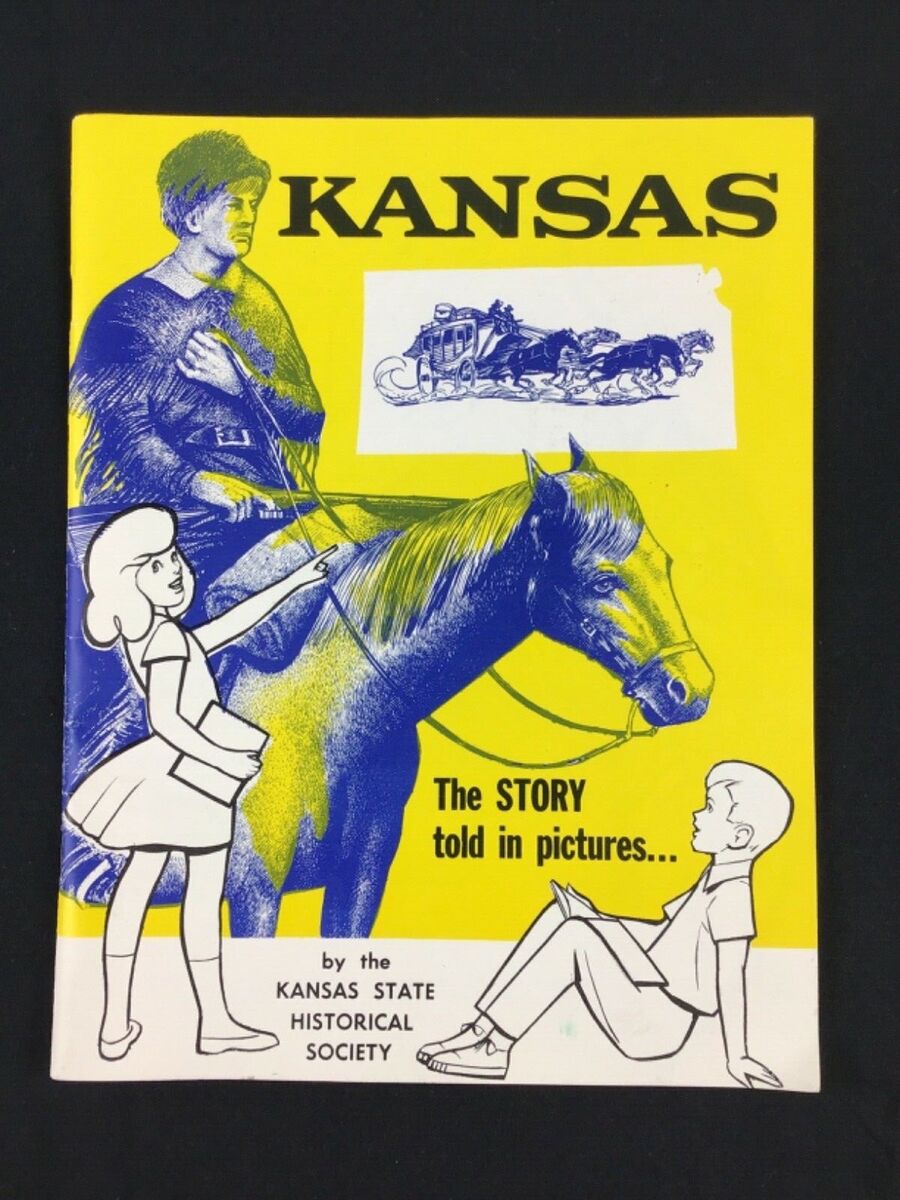 Vintage kansas coloring book from state historical society unused