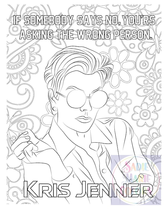 Kim kardashian adult coloring page coloring therapy keeping up with the kardashians