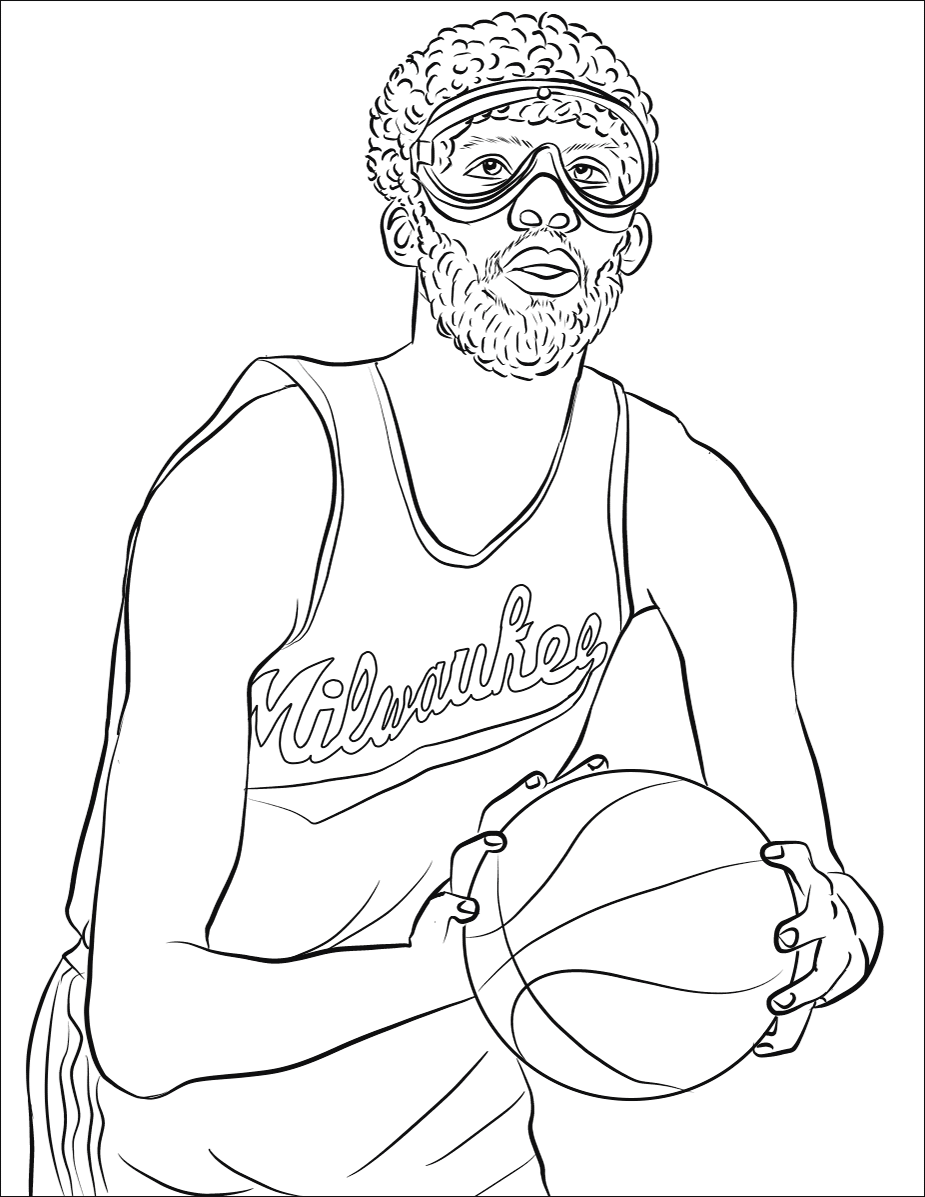 Kareem abdul jabbar coloring pages printable pdf