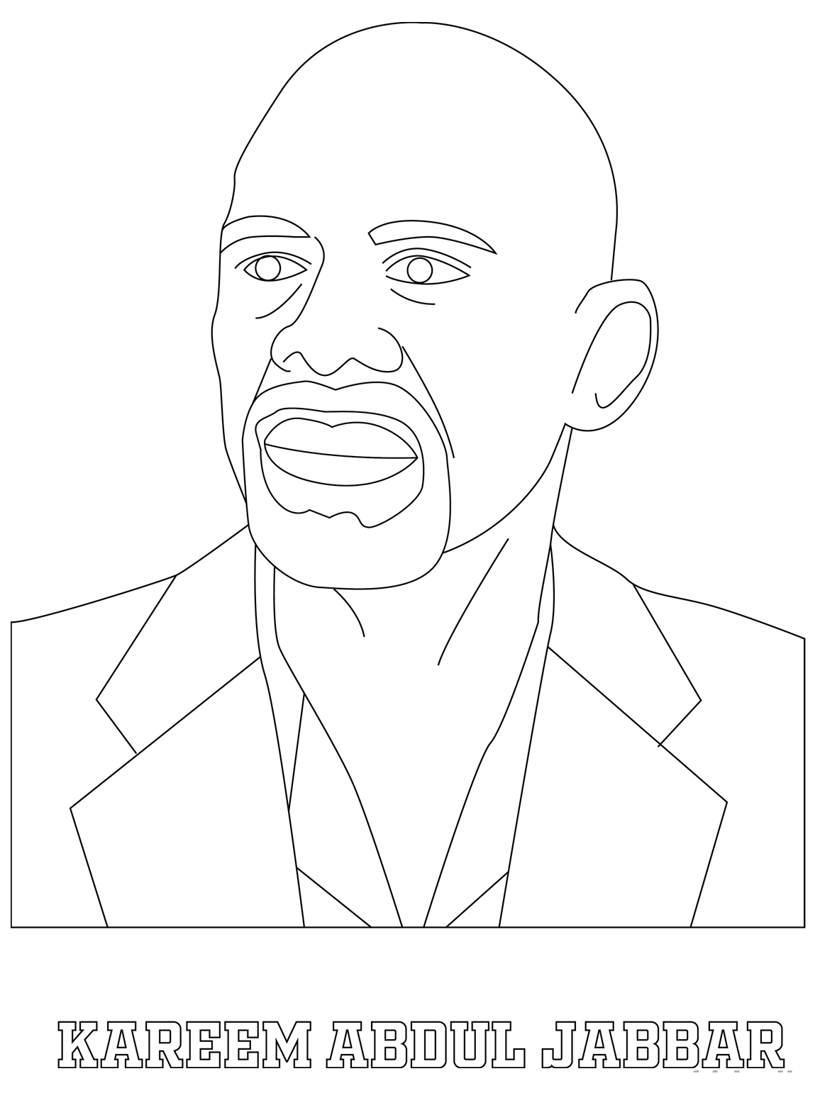 Kareem abdul jabbar coloring pages printable pdf