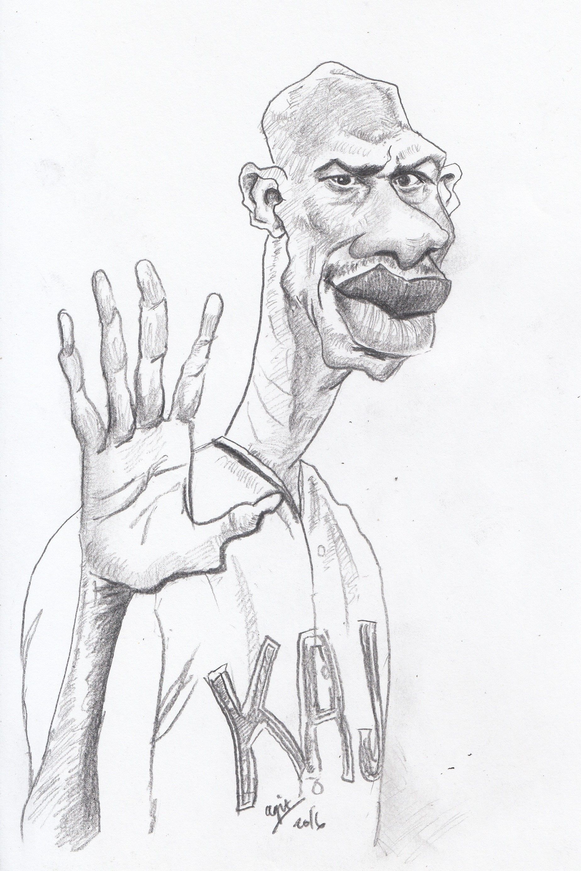 Kareem abdul jabbar caricature sketch funny art caricature