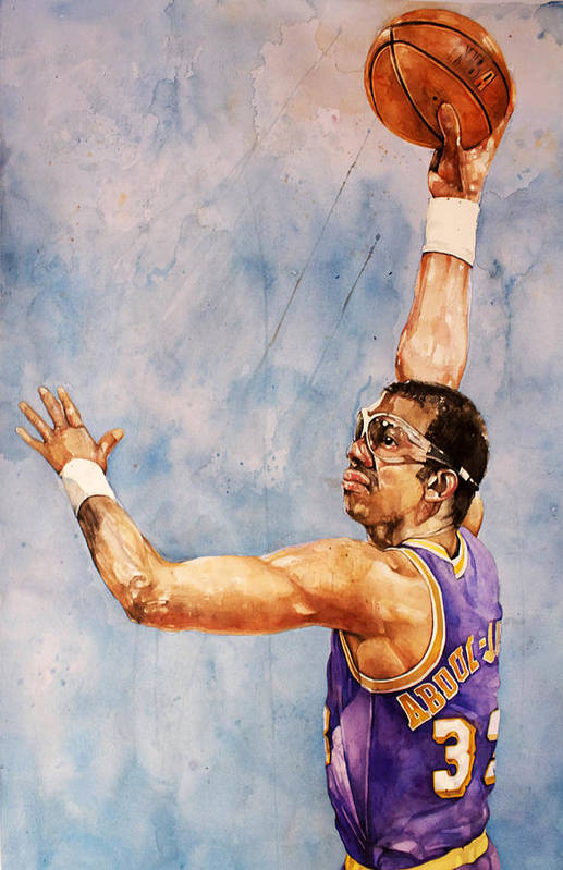 Kareem abdul jabbar art print by michael pattison