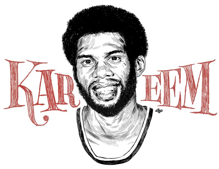 Michael cho kareem abdul jabbar nba artwork nba basketball art