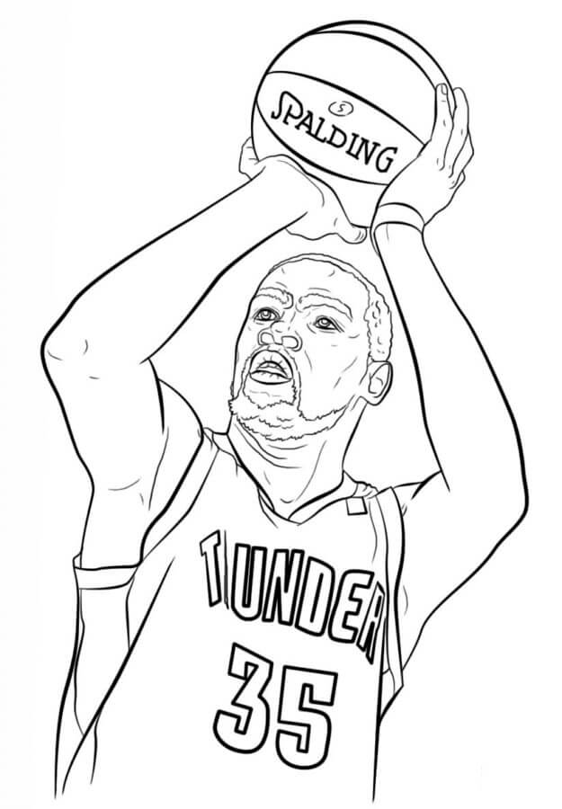 Kevin durant takes a pitch coloring page