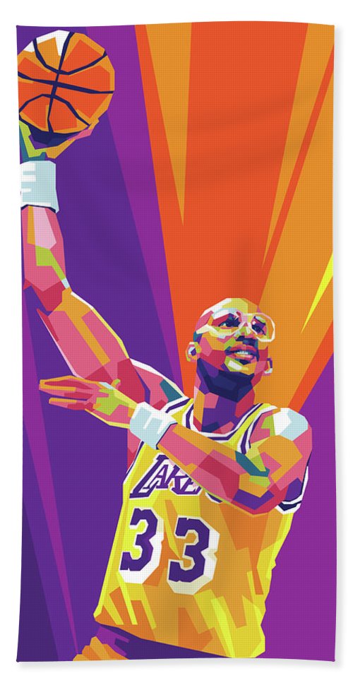 Kareem abdul jabbar wpap pop art beach sheet by gilang bogy