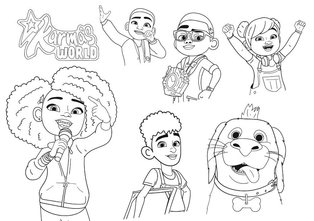 Karmas world characters coloring page coloring pages free printable coloring pages free printable coloring