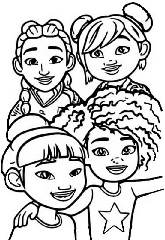 Coloring page karmas world karma and her friends