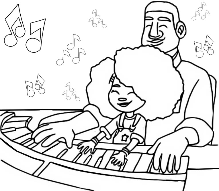 Coloring page karmas world karma and her daddy