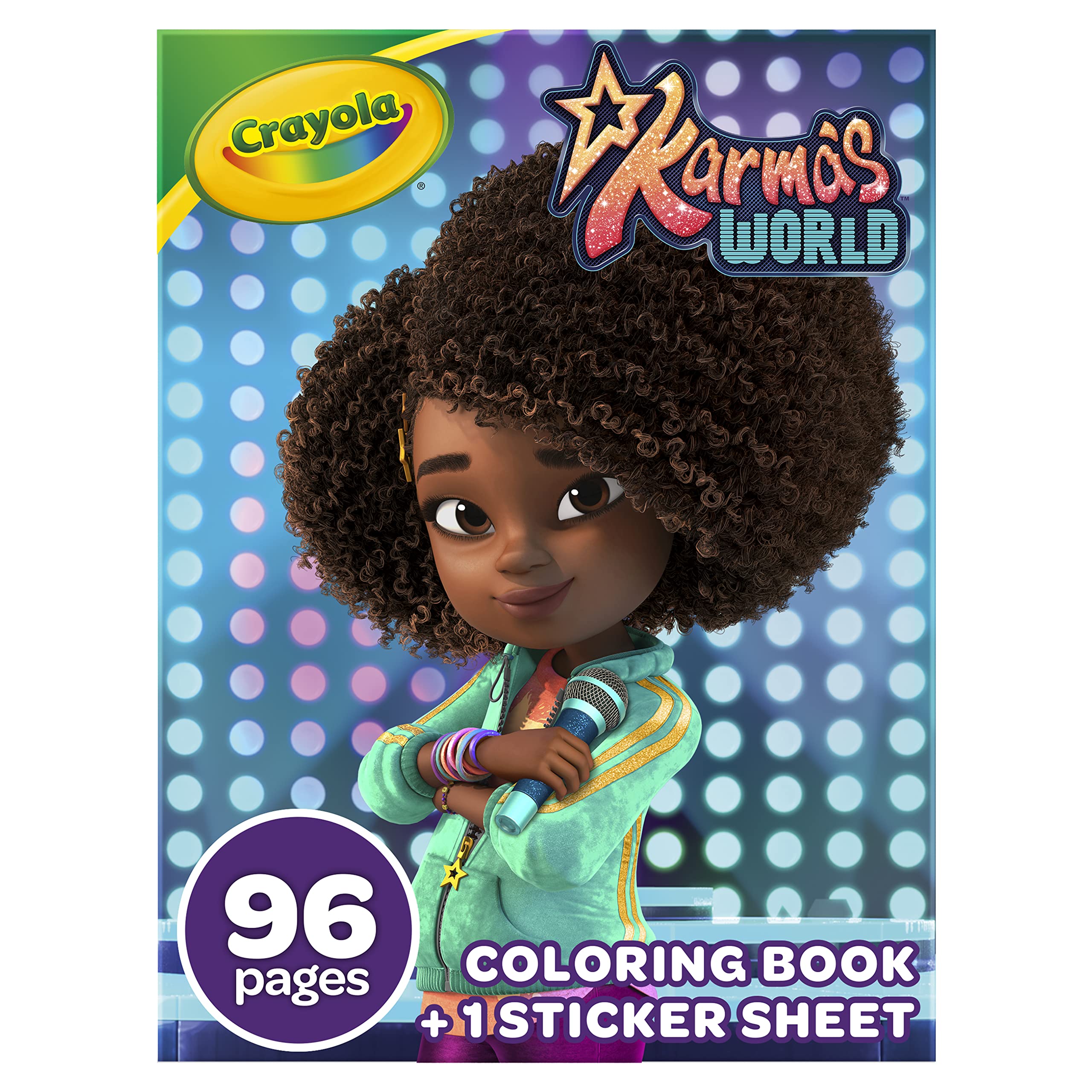 Crayola karmas world coloring book stickers included gift for girls boys pages toys games