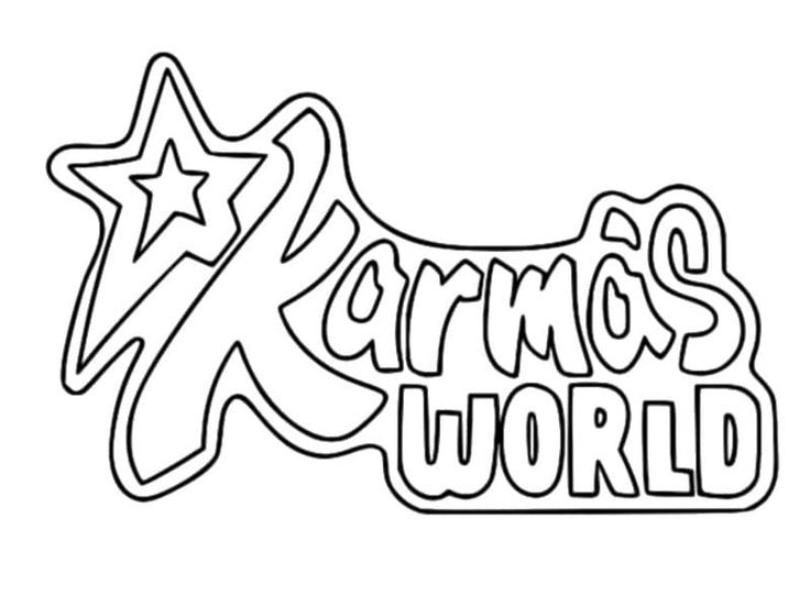 Karmas world logo coloring page free printable coloring pages karma coloring pages