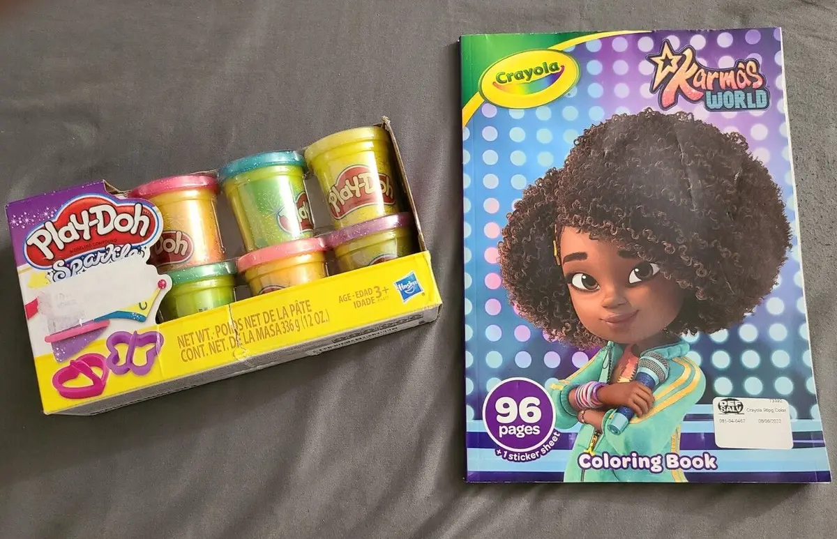 Playdoh sparkle oz crayola karmas coloring book pgs wstickers gift lot of