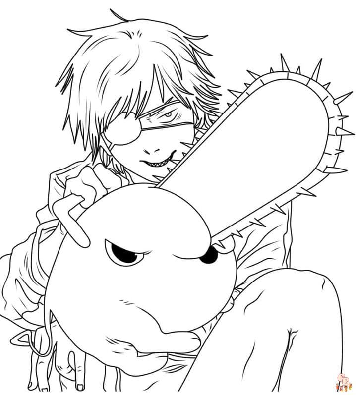 Free chainsaw man coloring pages