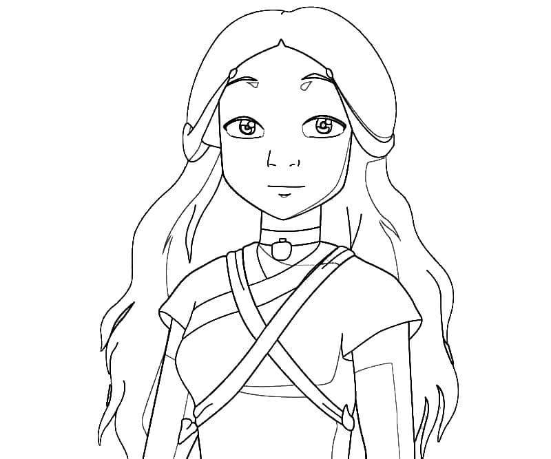 Bold katara coloring page