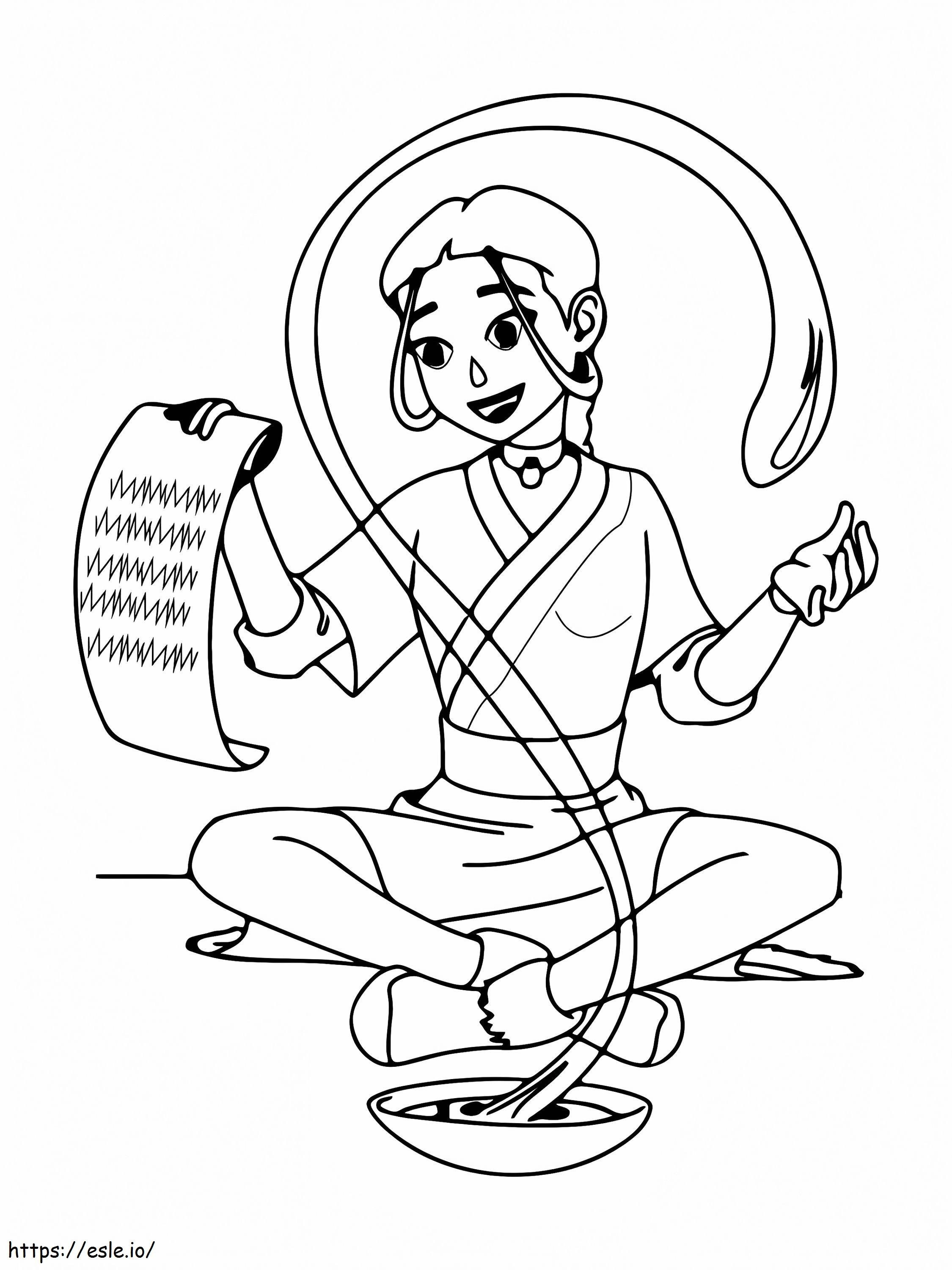 Katara waterbending the legend of korra coloring page